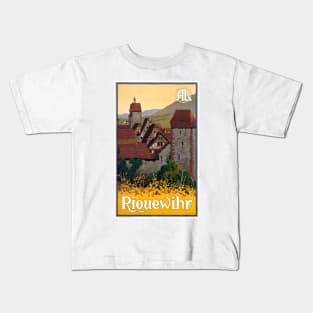 Vintage Travel Poster France Riquewihr Kids T-Shirt